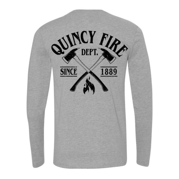 QUINCY FIRE - AXES - LIEUTENANT - LONG SLEEVE - LIGHT GREY HEATHER - D718WC Thumbnail