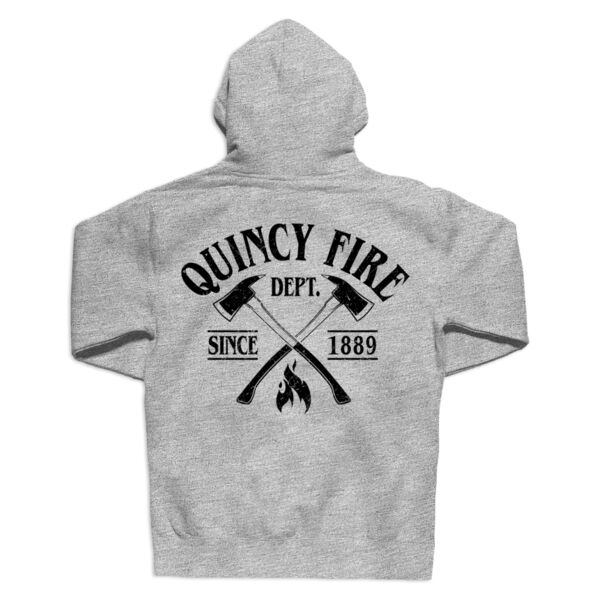 QUINCY FIRE - AXES - CAPTAIN - HEAVYWEIGHT HOODIE - GREY - 1D8EB5 Thumbnail