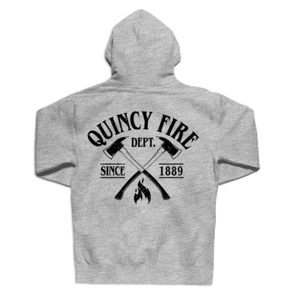 QUINCY FIRE - AXES - DEPUTY - HEAVYWEIGHT HOODIE - GREY - BASDTJ Thumbnail
