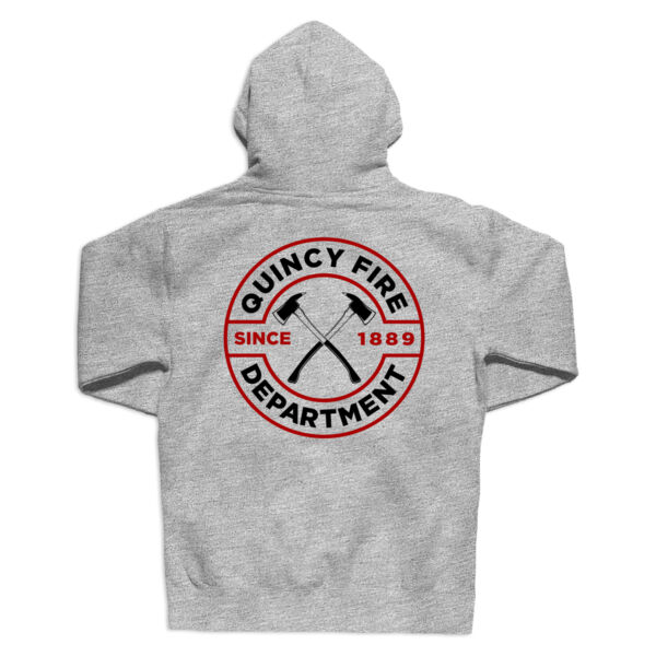 QUINCY FIRE - BADGE - LIEUTENANT - HEAVYWEIGHT HOODIE - GREY - 39UNJS Thumbnail
