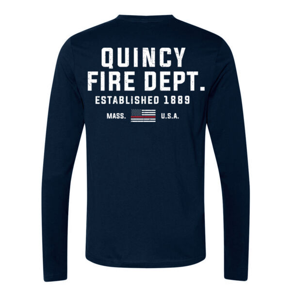 QUINCY FIRE - THIN RED LINE - FIREFIGHTER - LONG SLEEVE - NAVY BLUE - DTM6JK Thumbnail