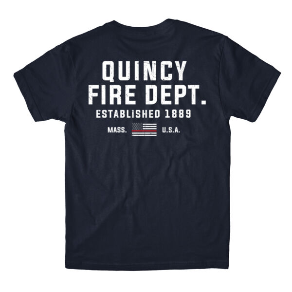 QUINCY FIRE - THIN RED LINE - FIREFIGHTER - NAVY BLUE - DTM6JK Thumbnail